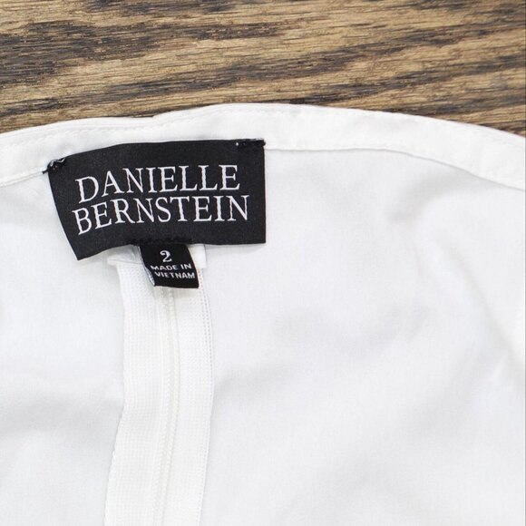 Danielle Bernstein Womens Cropped Sleeveless Blouse Shirt Top Cloud White 2 - Picture 4 of 7
